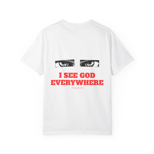 Graphic T-Shirt — 'I See God Everywhere' Eyes Print