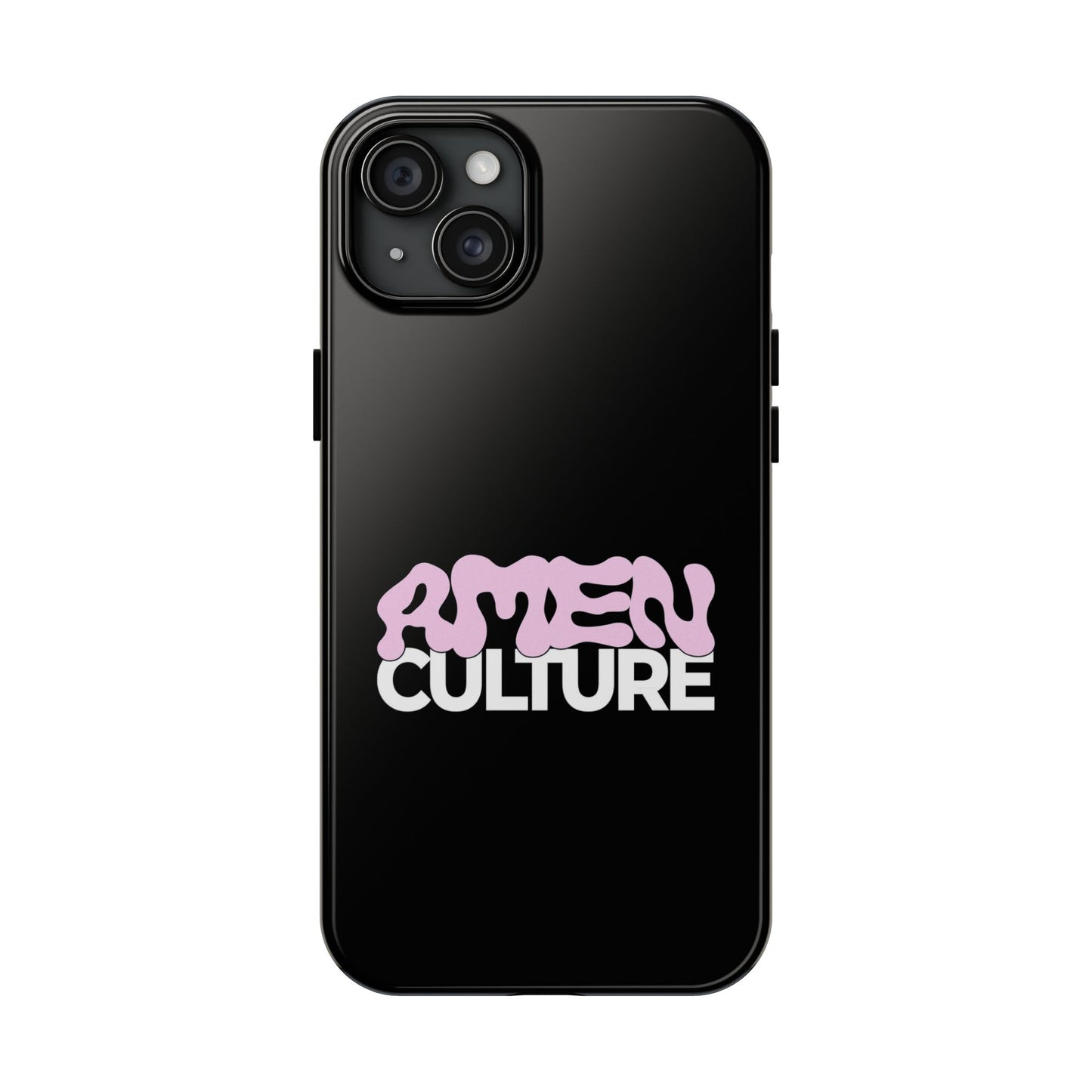 Amen Culture Tough Phone Case — Glossy Protective iPhone Cover with Pink Retro Logo