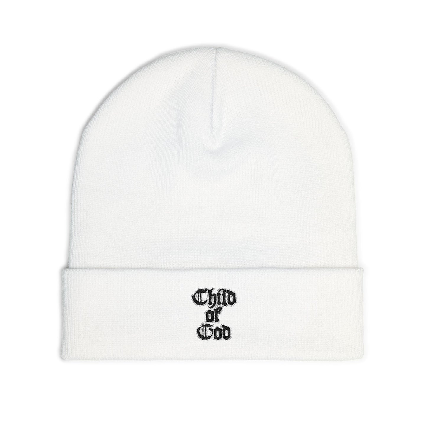 Embroidered 'Child of God' Knit Beanie – Cozy Faith-Inspired Winter Hat