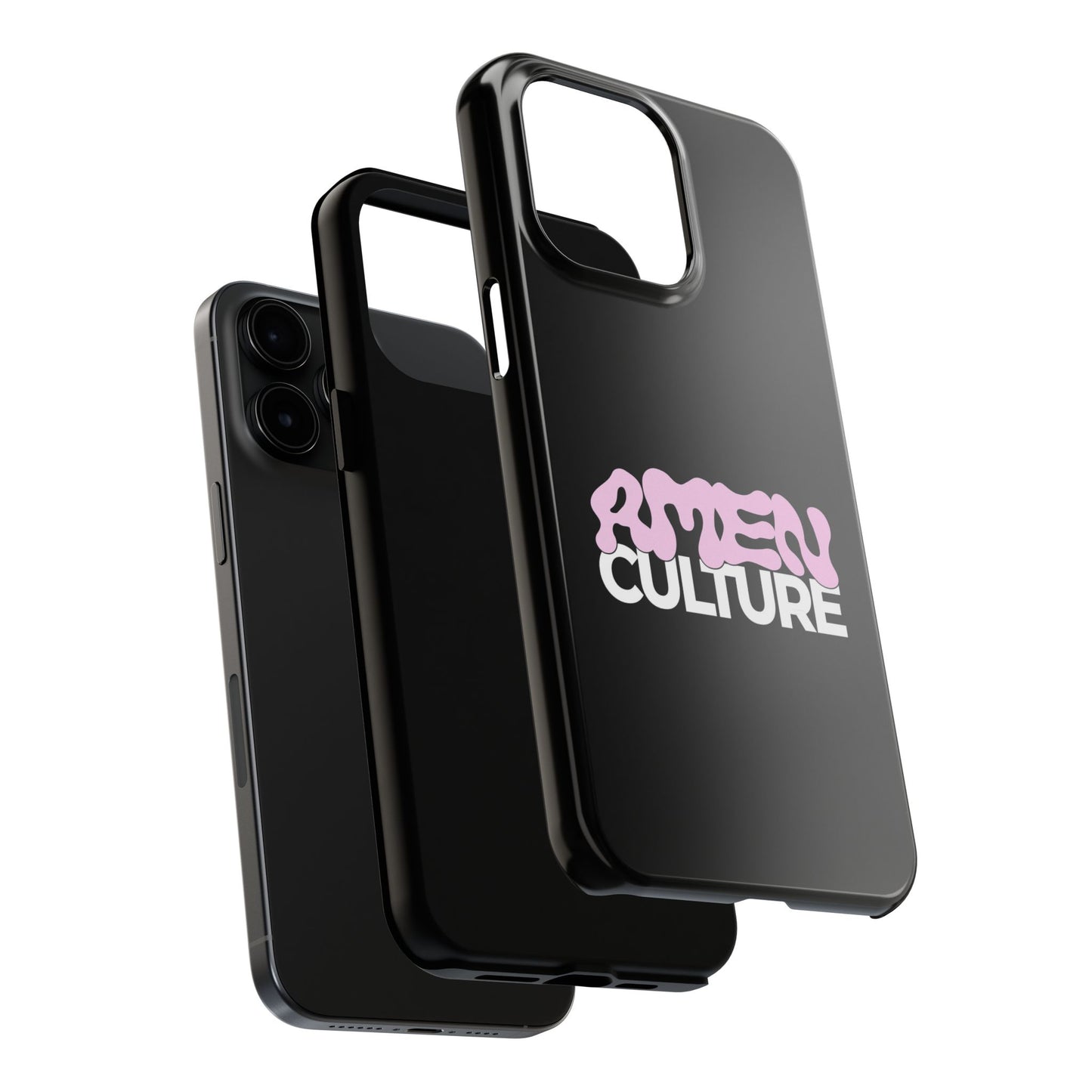 Amen Culture Tough Phone Case — Glossy Protective iPhone Cover with Pink Retro Logo
