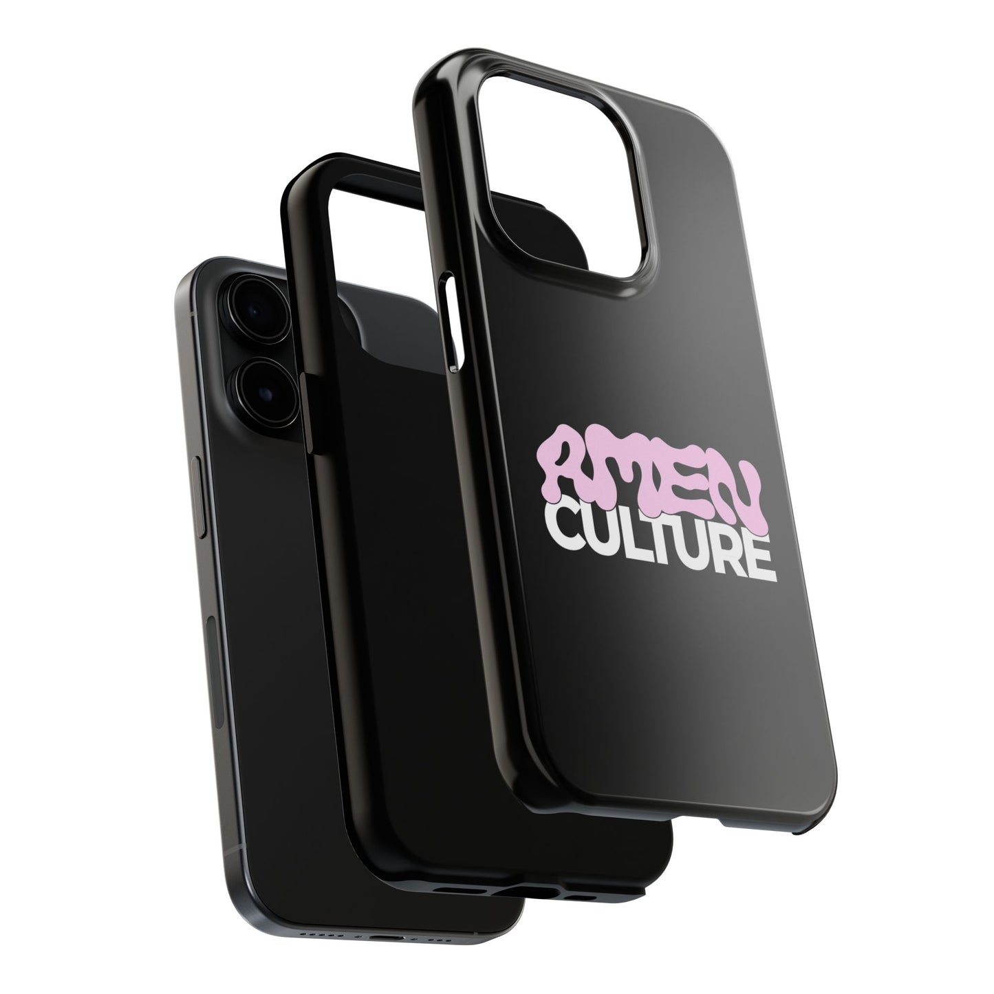 Amen Culture Tough Phone Case — Glossy Protective iPhone Cover with Pink Retro Logo