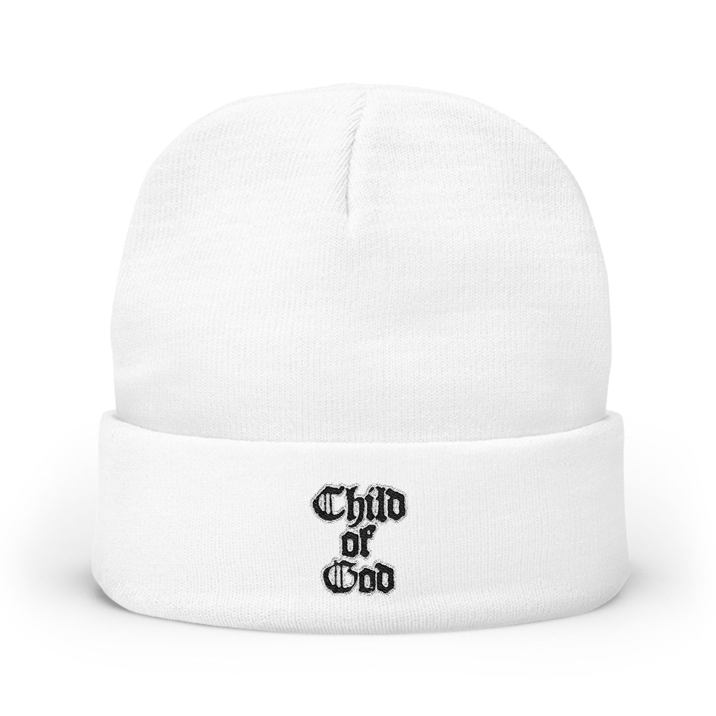 Embroidered 'Child of God' Knit Beanie – Cozy Faith-Inspired Winter Hat