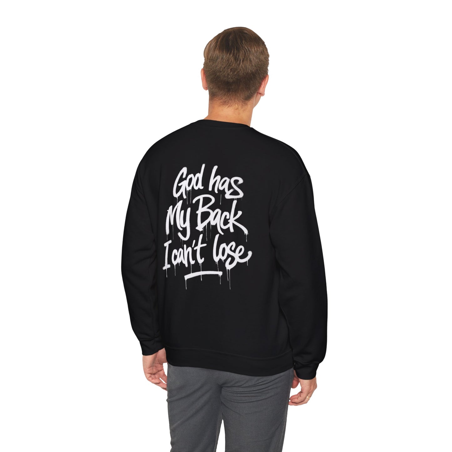 God Has My Back Crewneck Sweatshirt - Inspirational Gospel Streetwear