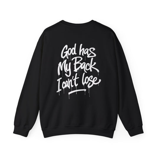 God Has My Back Crewneck Sweatshirt - Inspirational Gospel Streetwear